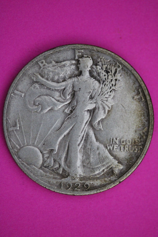 1929 S Walking Liberty Walker Half Dollar Coin Guaranteed Authentic Genuine 2425