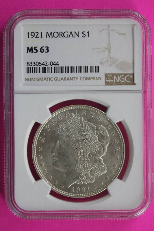 1921 P MS 63 Liberty Morgan Silver Dollar NGC Certified Graded Authentic Slab 96