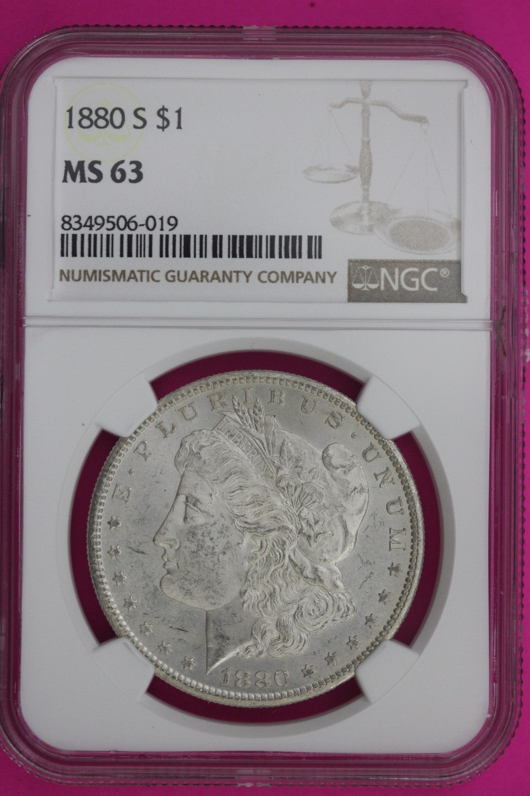 1880 S MS 63 Liberty Morgan Silver Dollar NGC Certified Graded Authentic 1014