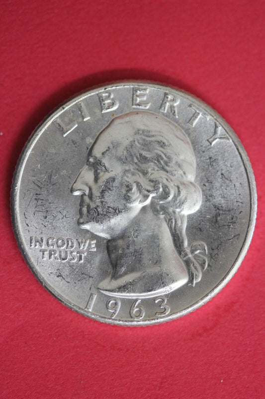 1963 Uncirculated Type B Reverse George Washington Quarter Exact Coin OCE 117