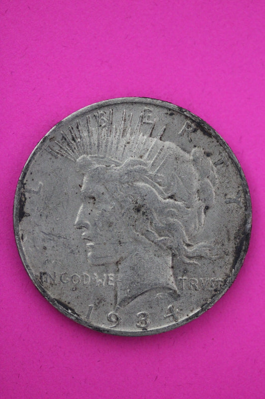 1934 S Liberty Peace Silver Dollar Scarce Semi Key Date Coin San Francisco 83