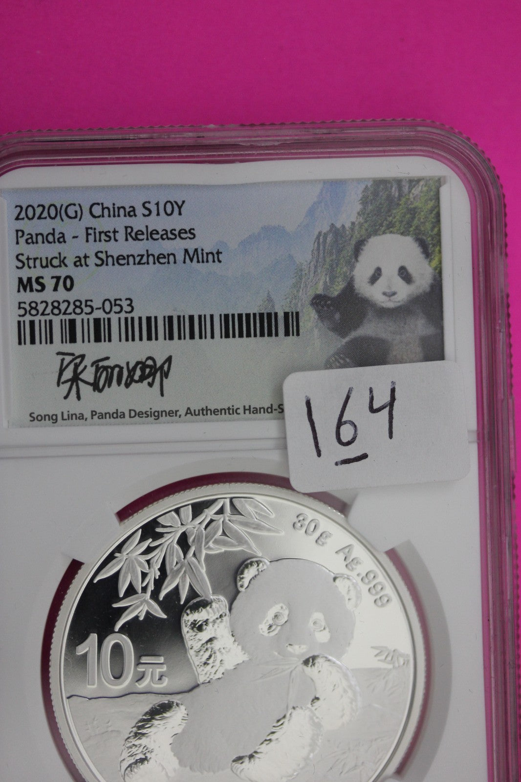 2020 MS 70 China Panda Shenzhen 1 OZ 999 Silver NGC Certified Authentic Slab 164