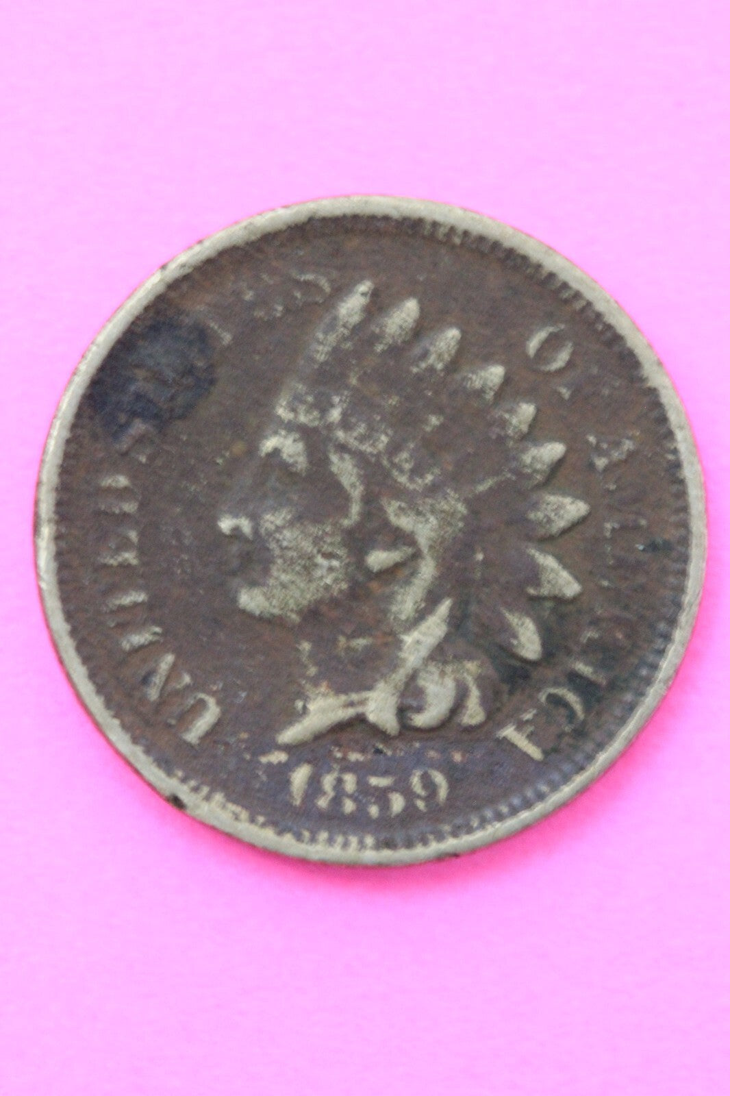 1859 Copper Nickel Indian Head Cent Penny Exact Early Type Coin Pictured 76