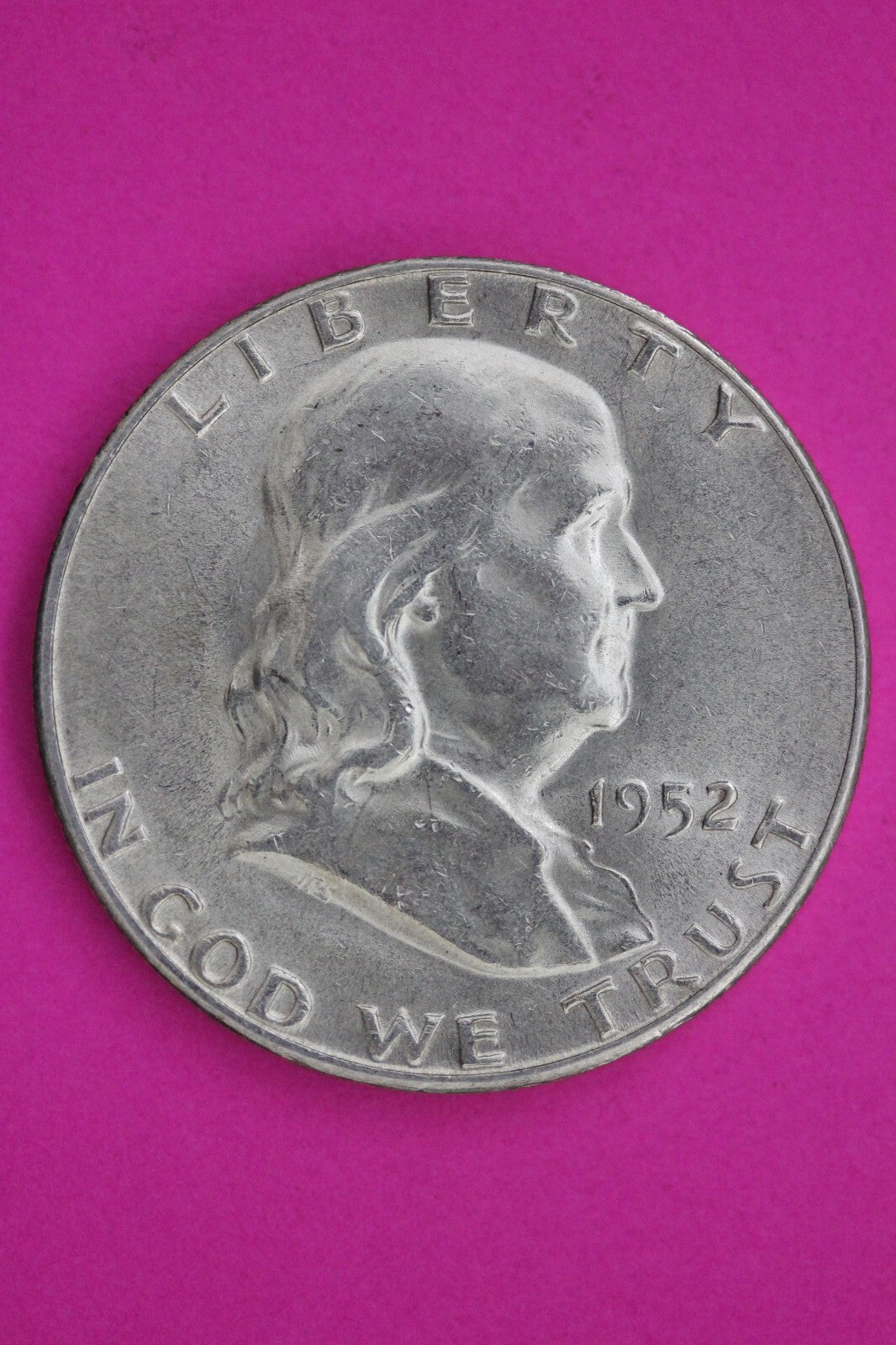 High Grade 1952 S Ben Franklin Silver Half Dollar Guaranteed Authentic Coin 1327