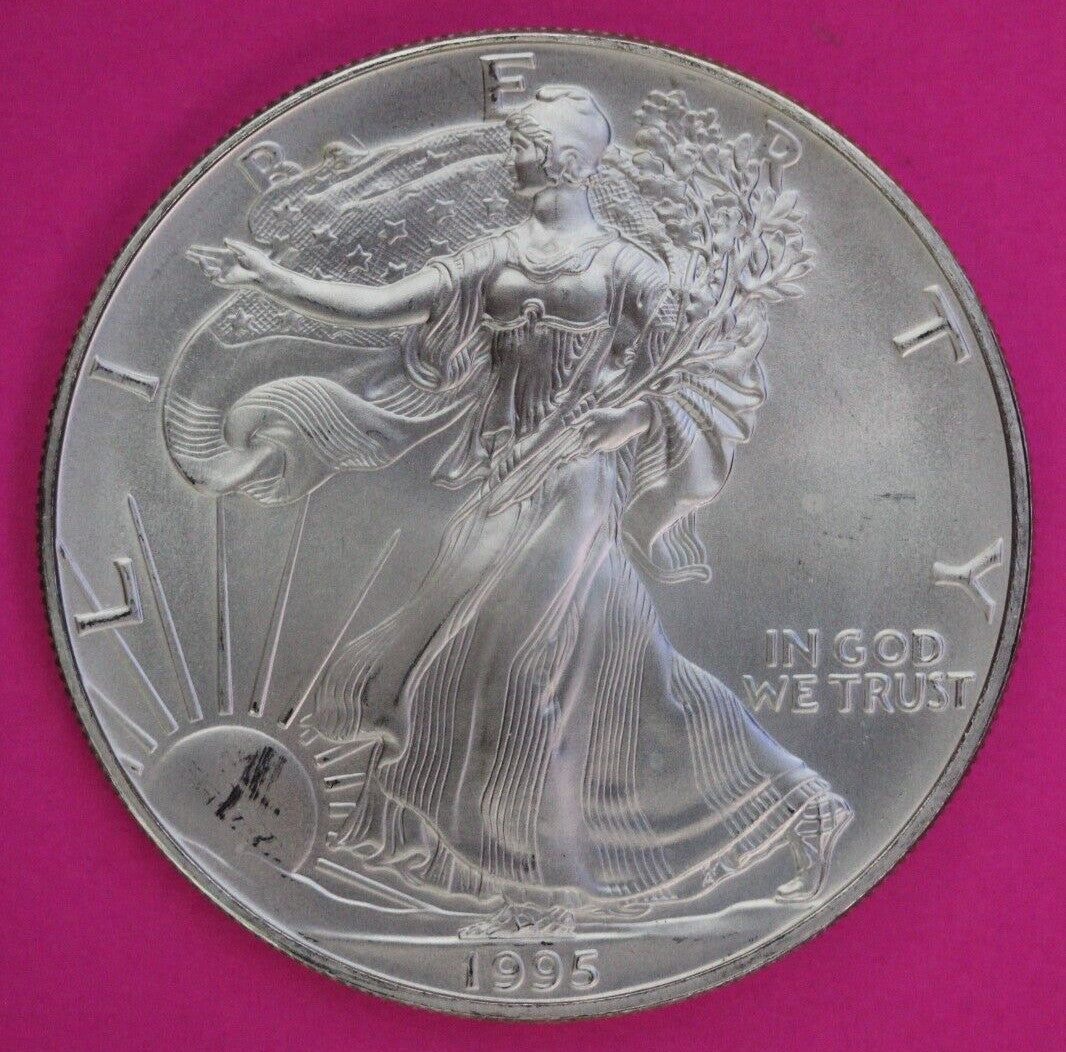 Key Date 1995 BU American Silver Eagle Key Date 1 Ounce 999 Exact Coin Shown 73