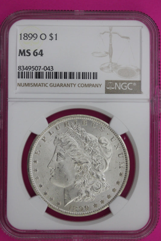 1899 O MS 64 Liberty Morgan Silver Dollar NGC Certified Graded Authentic 1034