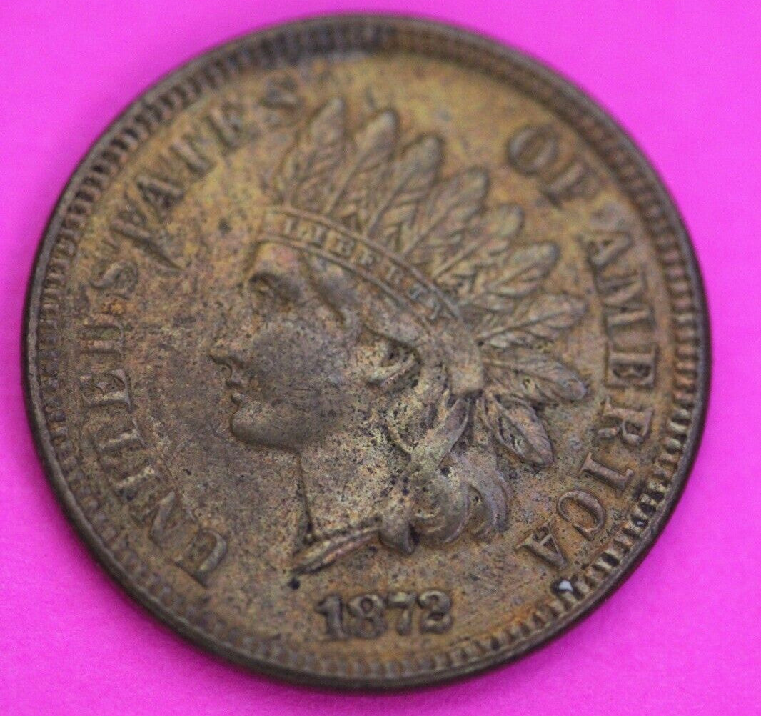 1872 Snow 10-A Shallow N Reverse Indian Head Cent Penny Very Rare Type 335