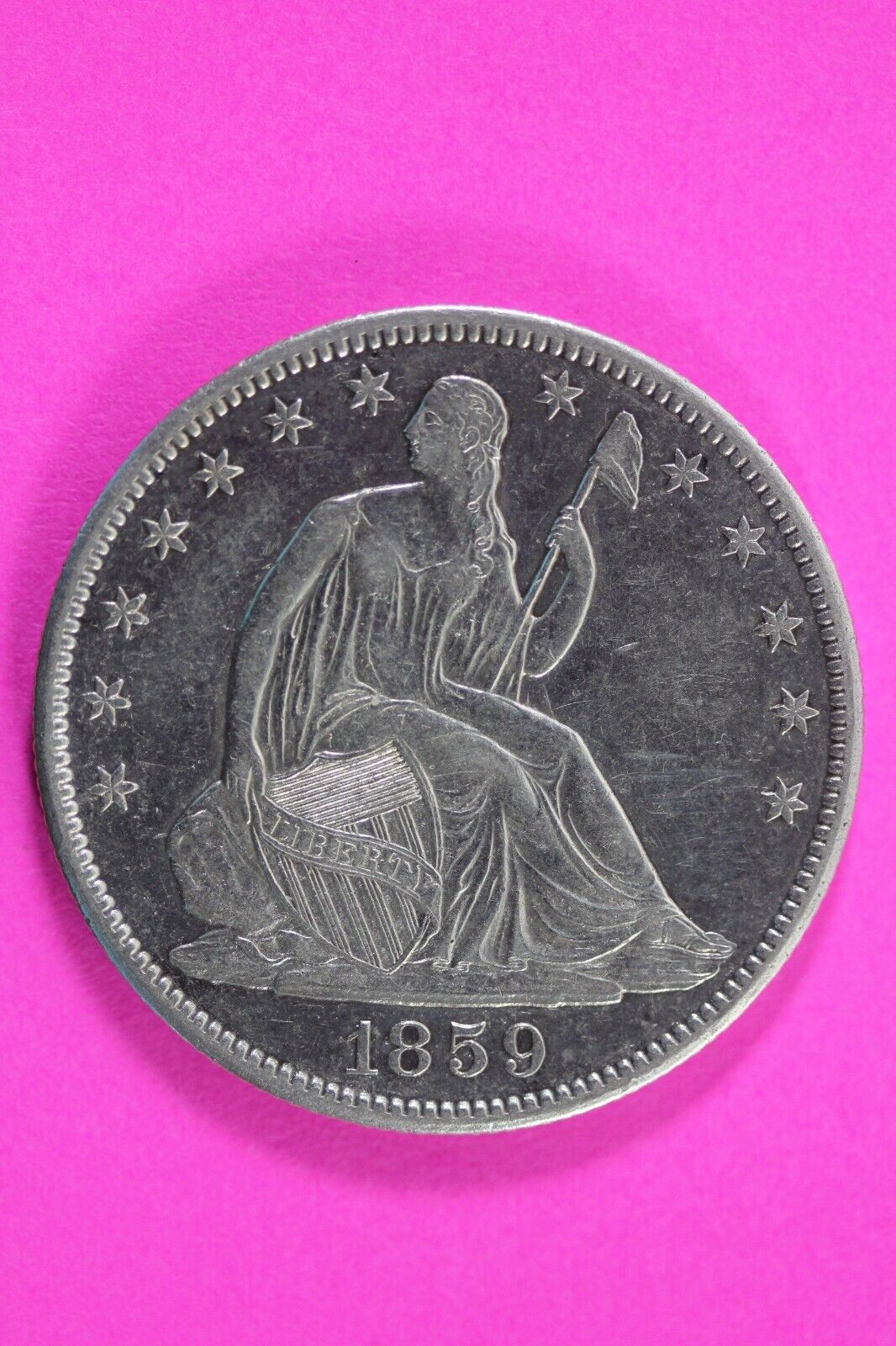 High Grade 1859 O Seated Liberty Half Dollar Silver Rare Semi Key Date Coin 42