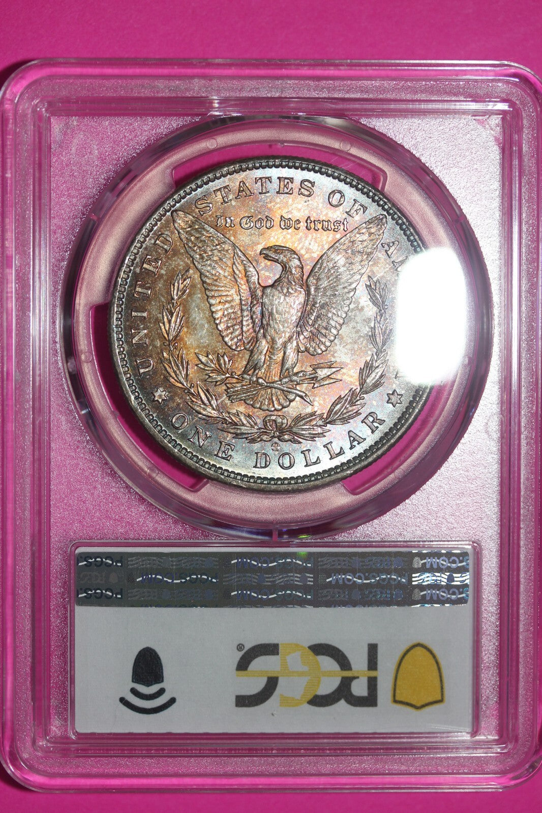 Toned 1898 O MS 63 Liberty Morgan Silver Dollar PCGS Certified Graded Slab 1064