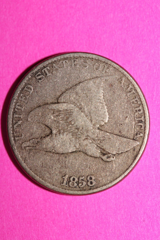 1858 Flying Eagle Cent Penny Exact Scarce Early Type Coin as Pictured 01