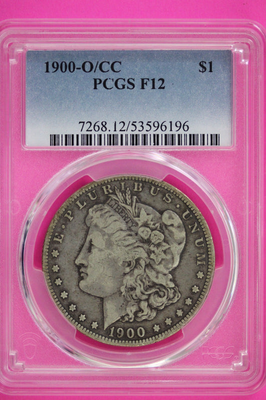 1900 O/CC F 12 Liberty Morgan Silver Dollar PCGS Graded Authentic Certified 83