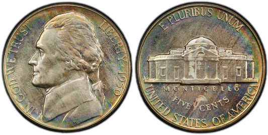 Toned 1950 PR 66 Jefferson Nickel PCGS Graded Certified Authentic Slab 432