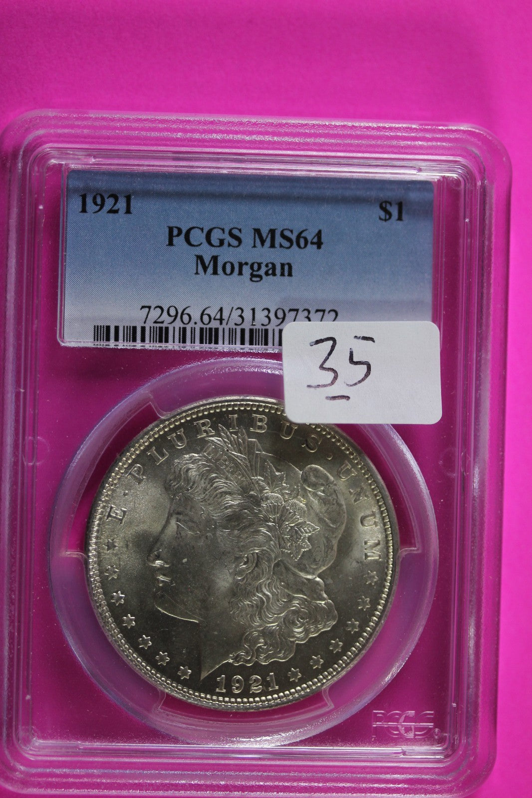 1921 P MS 64 Liberty Morgan Silver Dollar PCGS Graded Authentic Certified 35