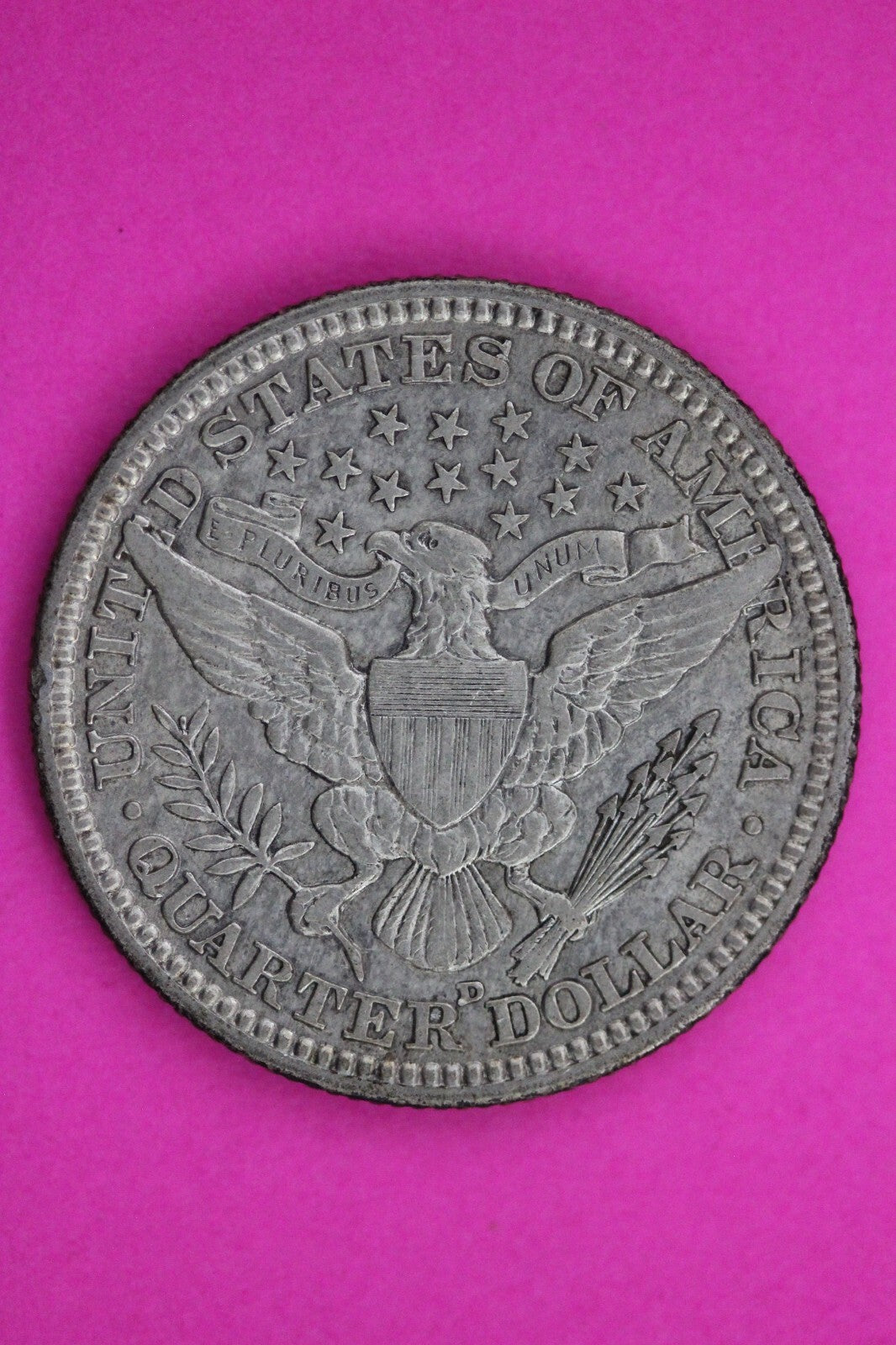 High Grade 1914 D Barber Liberty Silver Quarter Scarce Semi Key Date Coin 95