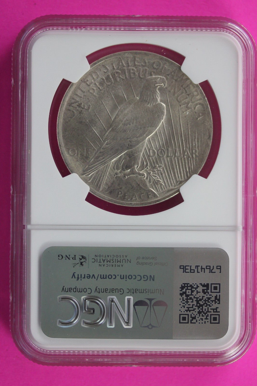 1923 P MS 63 Liberty Peace Silver Dollar NGC Certified Authentic Graded Slab 139