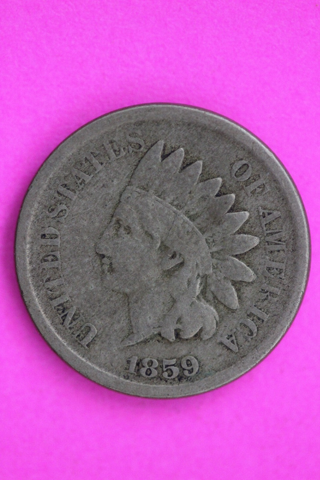 1859 Indian Head Cent Semi Key Date Coin Guaranteed Authentic & Genuine 0743N