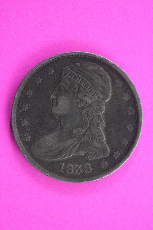 1838 Capped Bust Half Dollar Exact Coin In Pics Silver Rare Semi Key Date 17