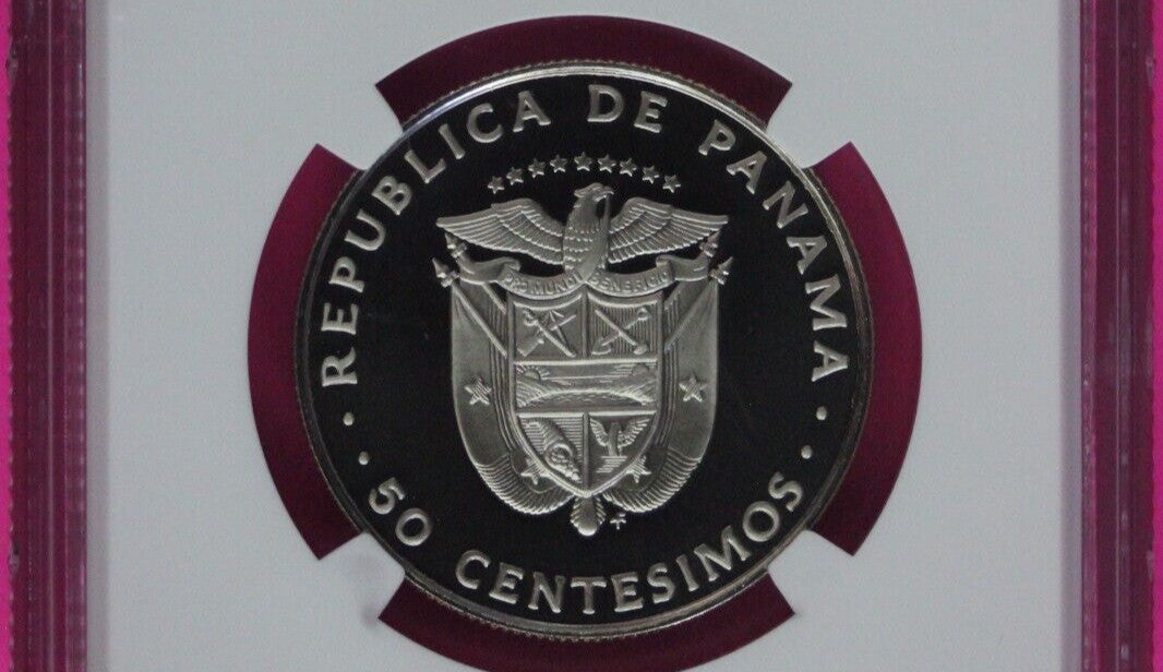 1979 Panama PF 69 Ultra Cameo Proof 50 Centesimos NGC Graded Authentic Slab 1041