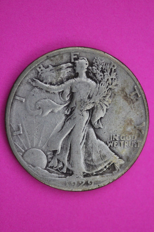 1929 S Walking Liberty Silver Half Dollar Walker Guaranteed Authentic Coin 0270N