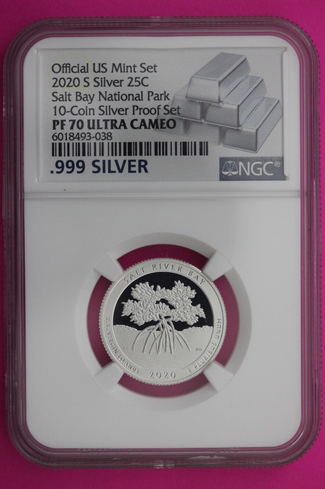 2020 S  PF 70 Silver Quarter Salt Bay National Park NGC Slab From Mint Set 433