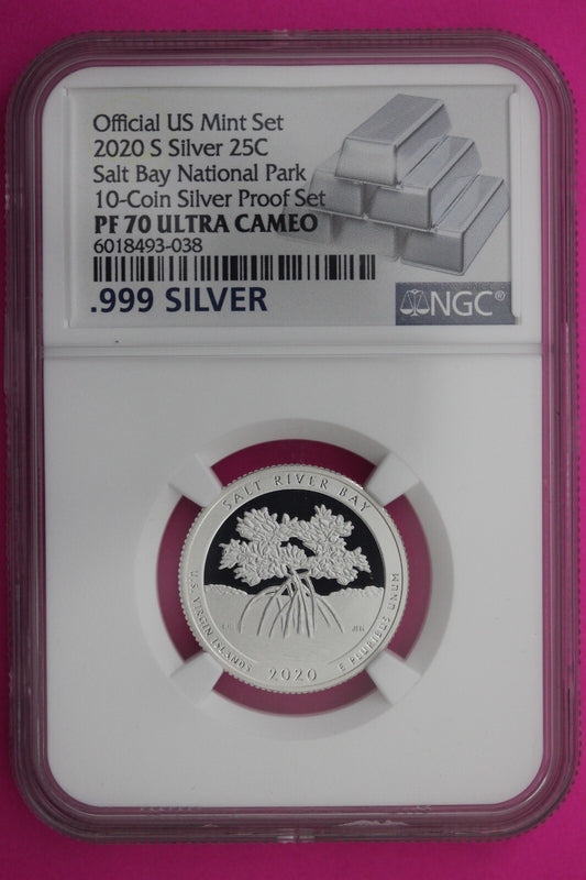 2020 S  PF 70 Silver Quarter Salt Bay National Park NGC Slab From Mint Set 433