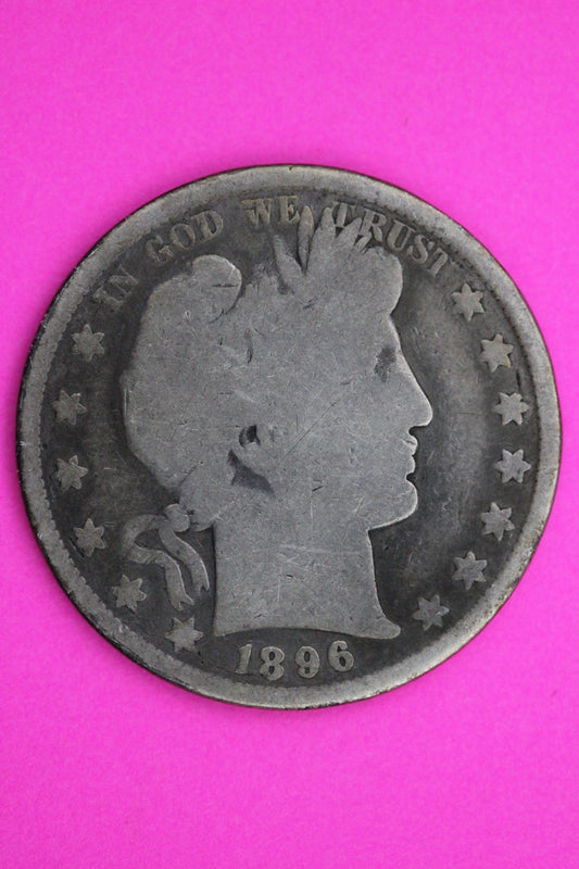 1896 P Barber Liberty Silver Half Dollar Guaranteed Authentic Genuine Coin 2275