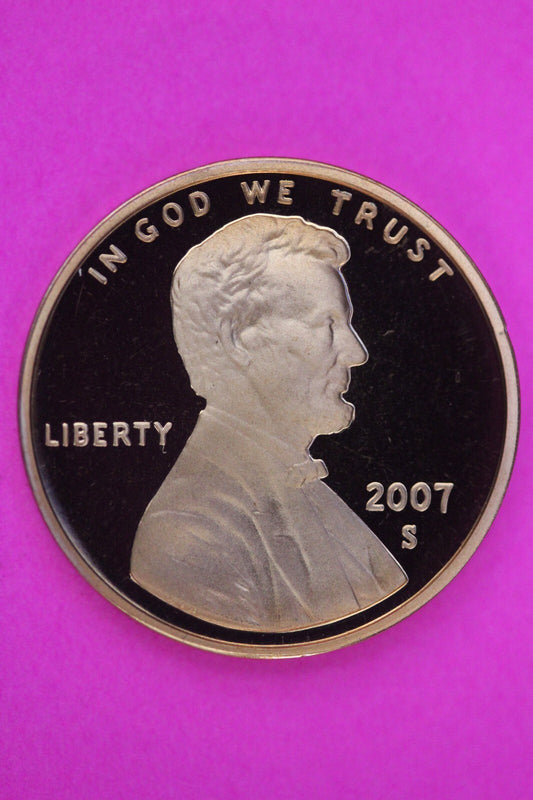 Gem Proof 2007 S Ultra Deep Cameo Lincoln Memorial Cent Same Coin In Pics TOM07