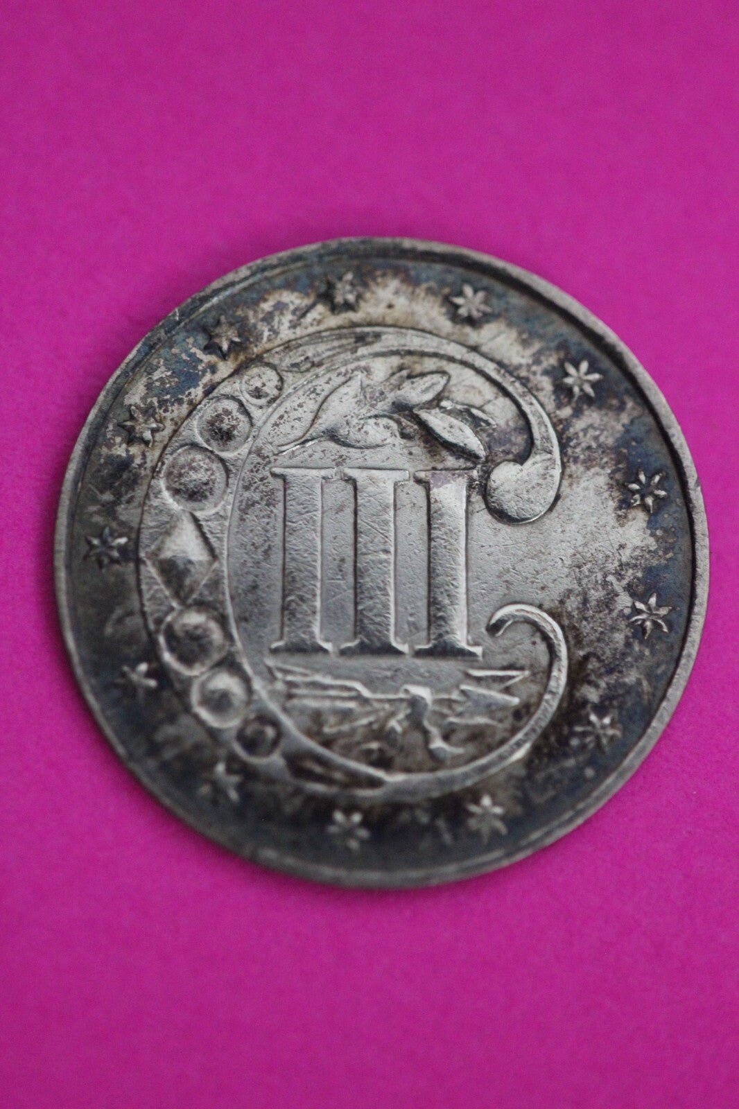 Naturally Toned 1862 Trime 3 Three Cent Silver Dime Guaranteed Authentic 1004