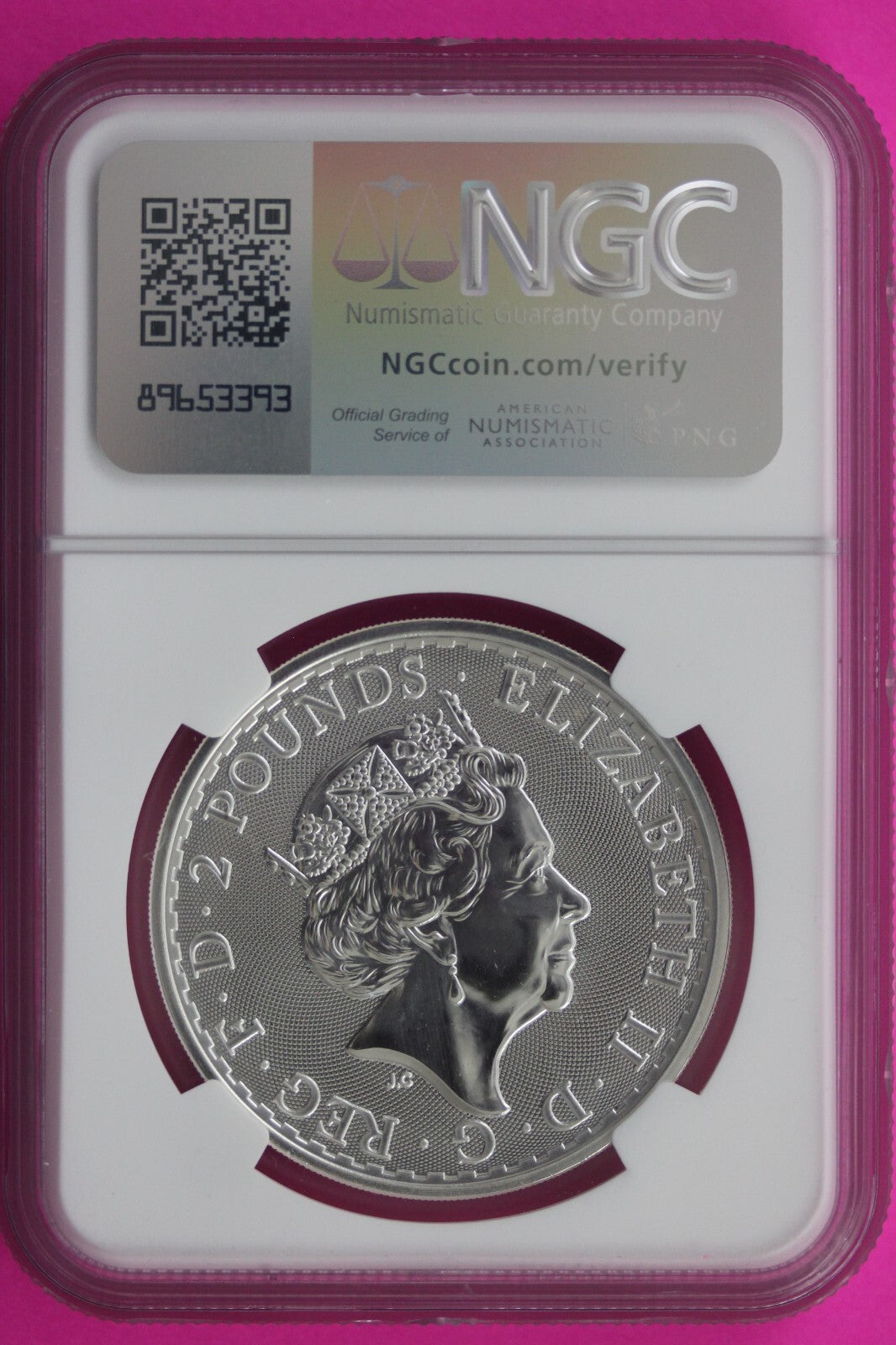 2017 MS 69 Great Britain £2 Britannia 20th Anniversary Privy NGC Graded Slab 717
