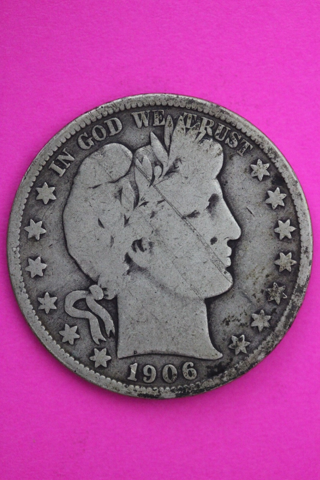 1906 S Barber Liberty Half Dollar Silver Coin Scarce Semi Key Date Genuine 0427N
