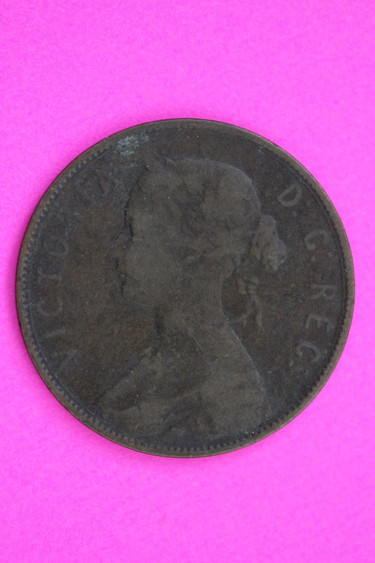 Rare 1873 Newfoundland Canada Large Cent Penny Coin Guaranteed Authentic 2269