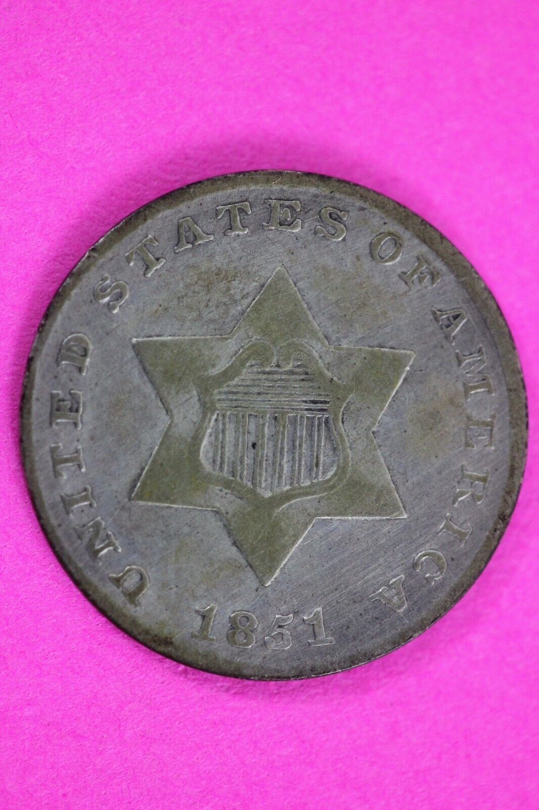 1851 Trime 3 Three Cent Silver Dime Exact Coin Shown In Pics Semi Key Date 98