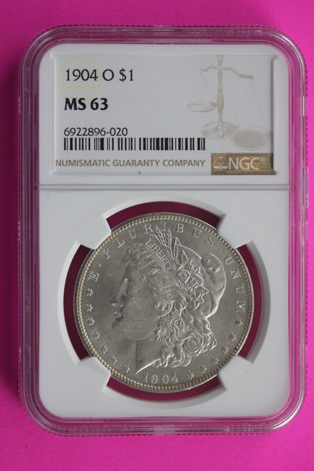 1904 O MS 63 Liberty Morgan Silver Dollar NGC Certified Slab Free Shipping 684
