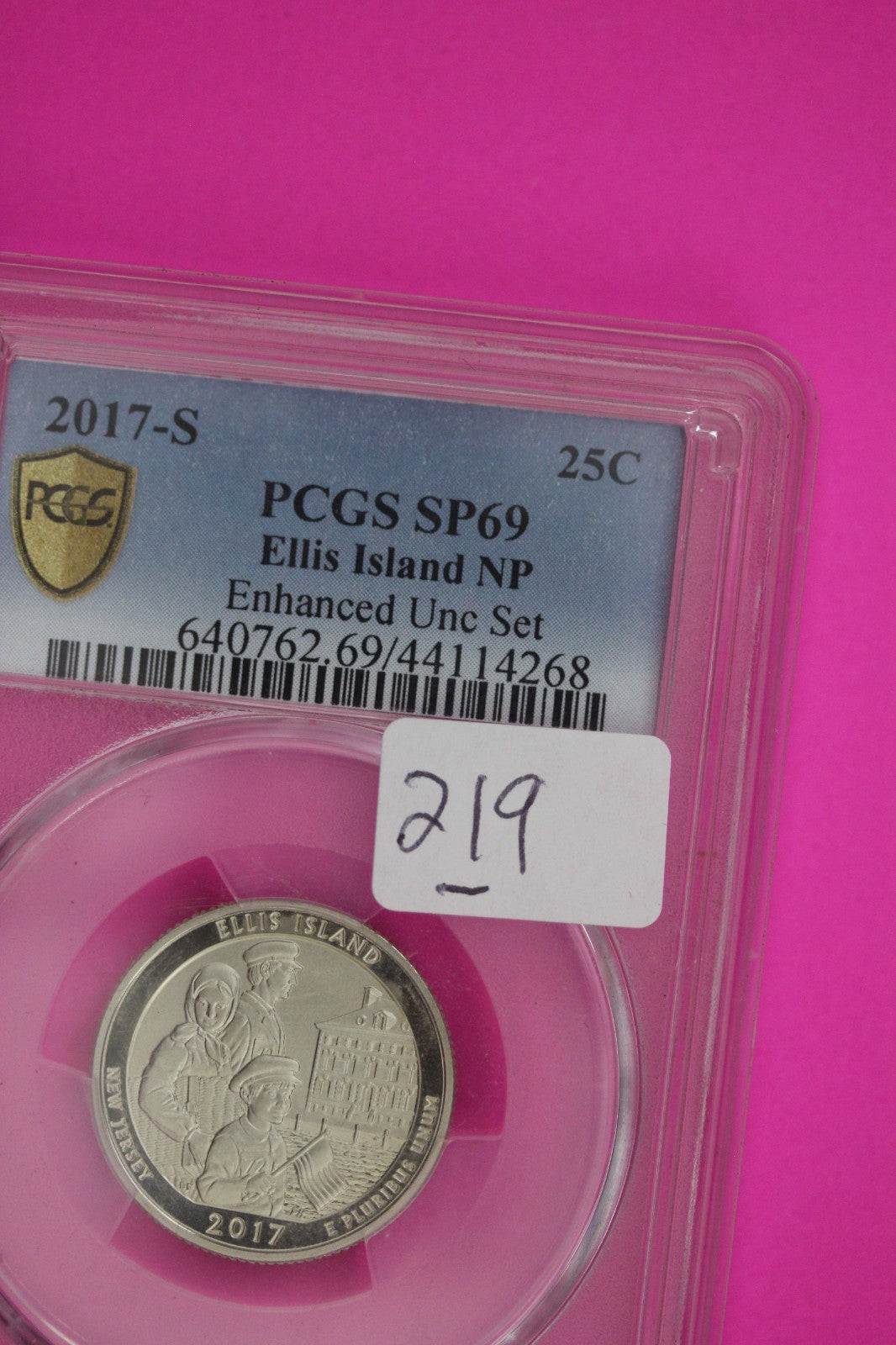 2017 S SP 60 Ellis Island Enhanced Parks Quarter PCGS Certified Authentic 219
