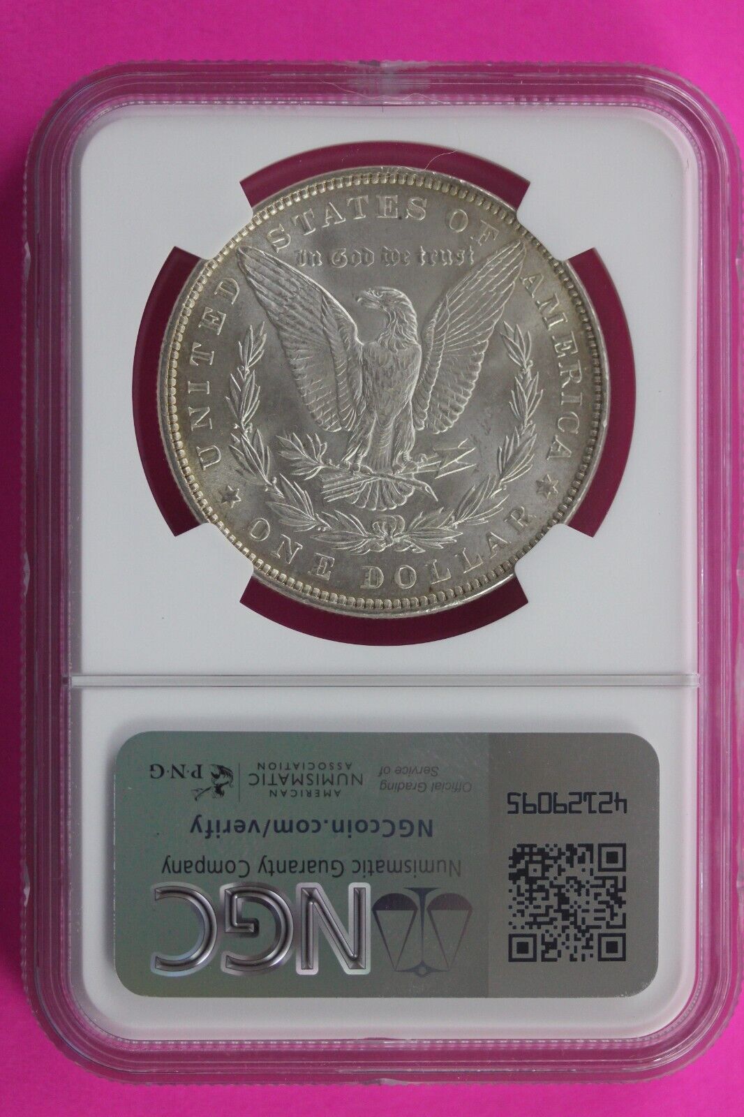 1886 P MS 63 Liberty Morgan Silver Dollar NGC Certified Graded Authentic Slab 14
