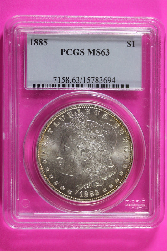 1885 P MS 63 Liberty Morgan Silver Dollar PCGS Graded Authentic Certified 09