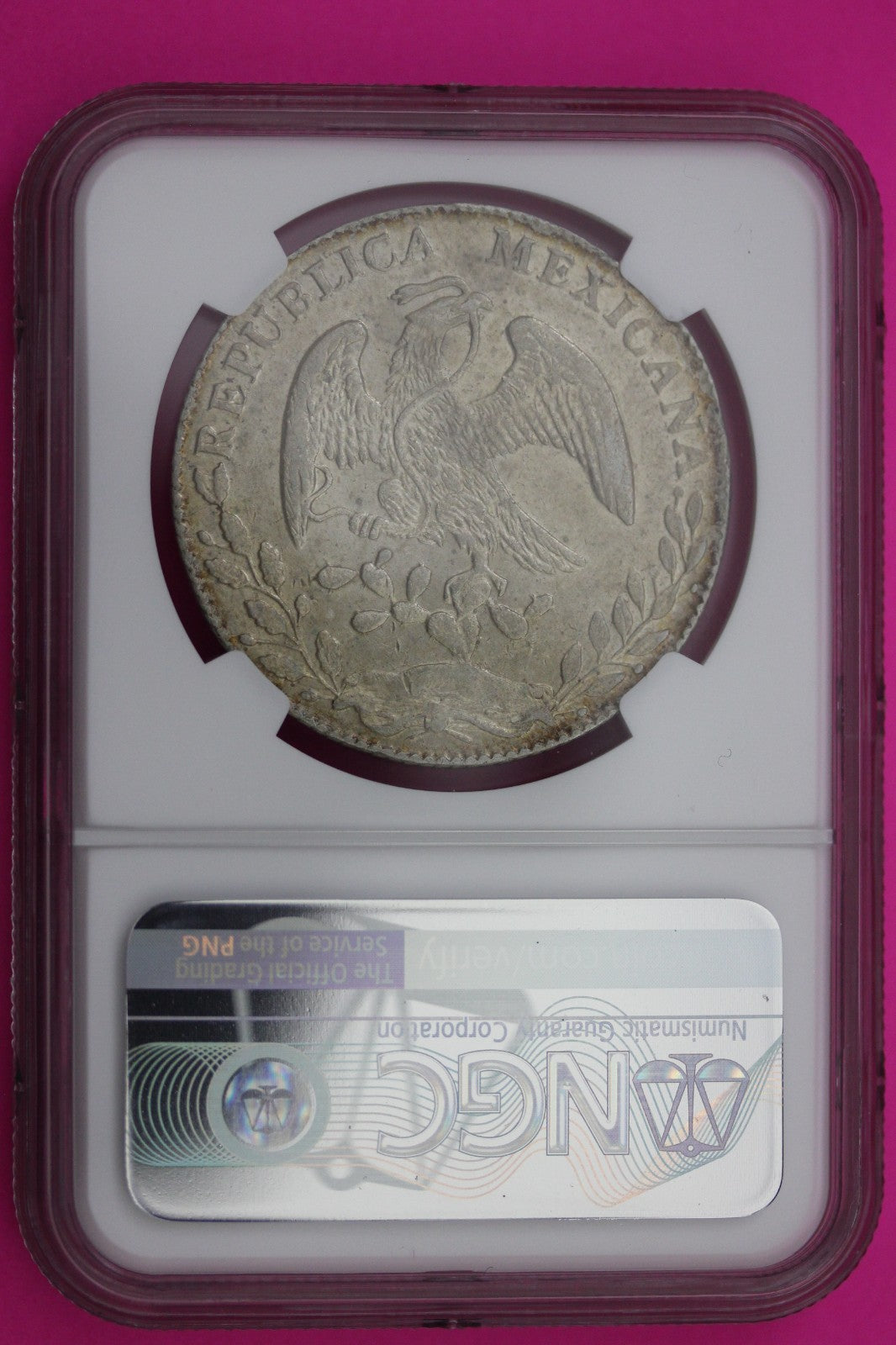 1881 GO SB Mexico 8 Reales MS 61 Silver NGC Authentic Graded Authentic Slab 581