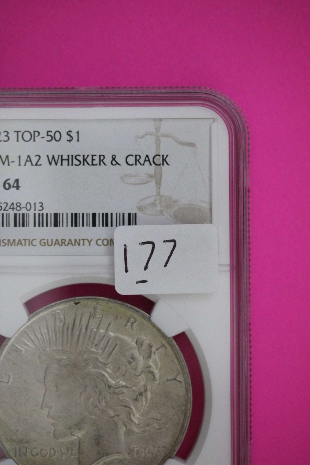 1923 P MS 64 Liberty Peace Silver Dollar VAM 1A2 Whisker & Crack Top 50 NGC  177