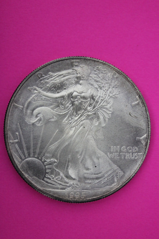 Gem BU 1995 American Silver Eagle Key Date 1 Ounce .999 Exact Coin Shown 42