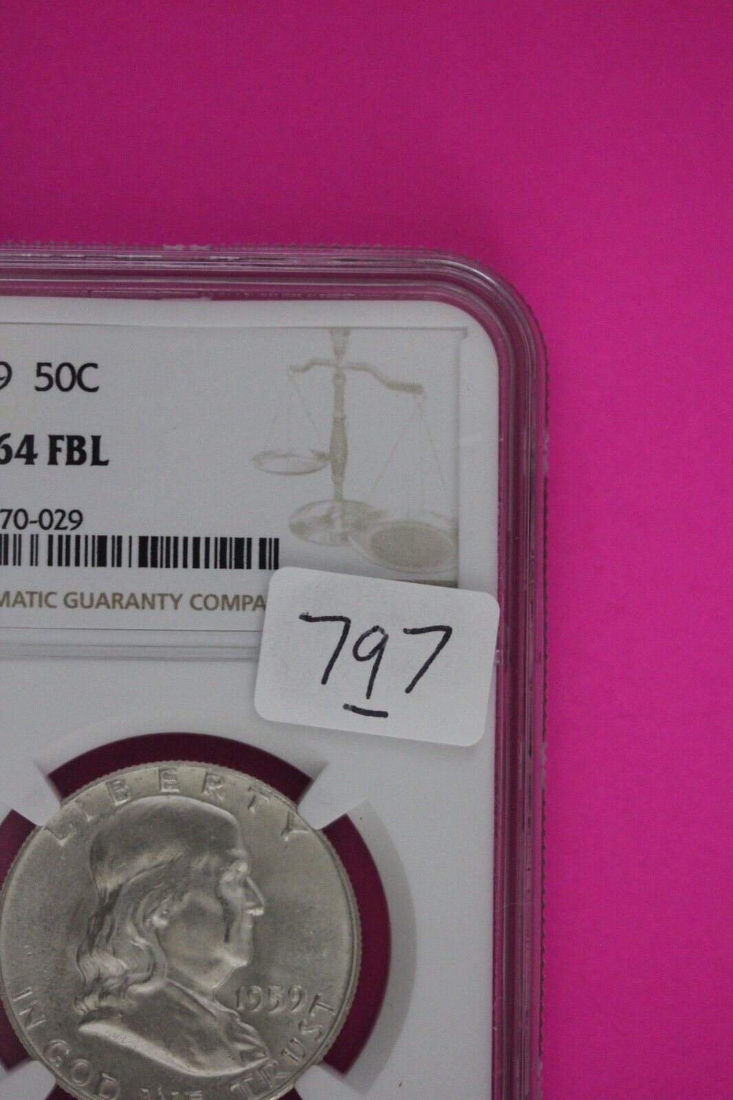Full Bell Lines 1959 P MS 64 FBL Ben Franklin Half Dollar Silver Coin NGC 797