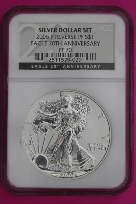 2006 P PR 70 Reverse Proof Silver Eagle NGC Graded Certified Authentic Slab 505