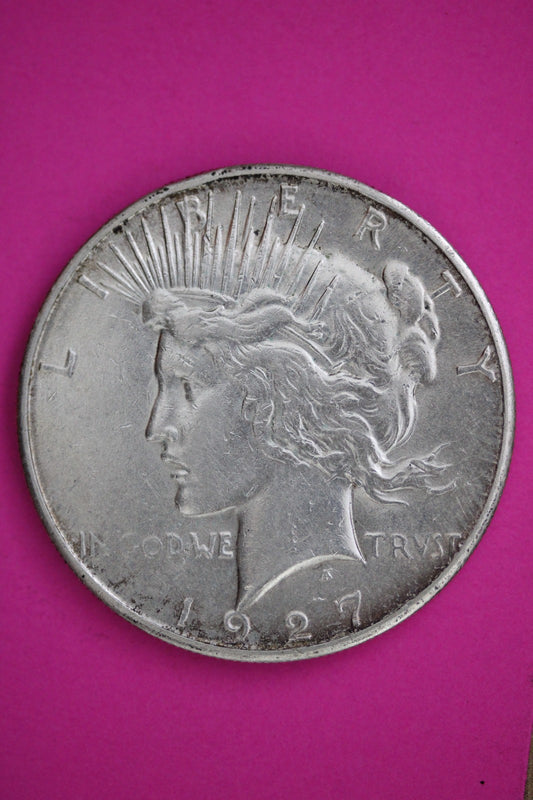 1927 S Peace Lady Liberty Semi Key Date Silver Dollar Guaranteed Authentic 2694