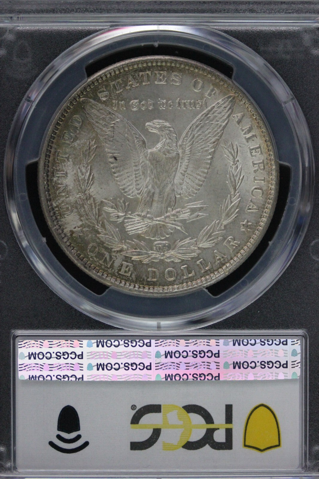 Toned 1889 P MS 63 Morgan Liberty Silver Dollar PCGS Certified Slab 38