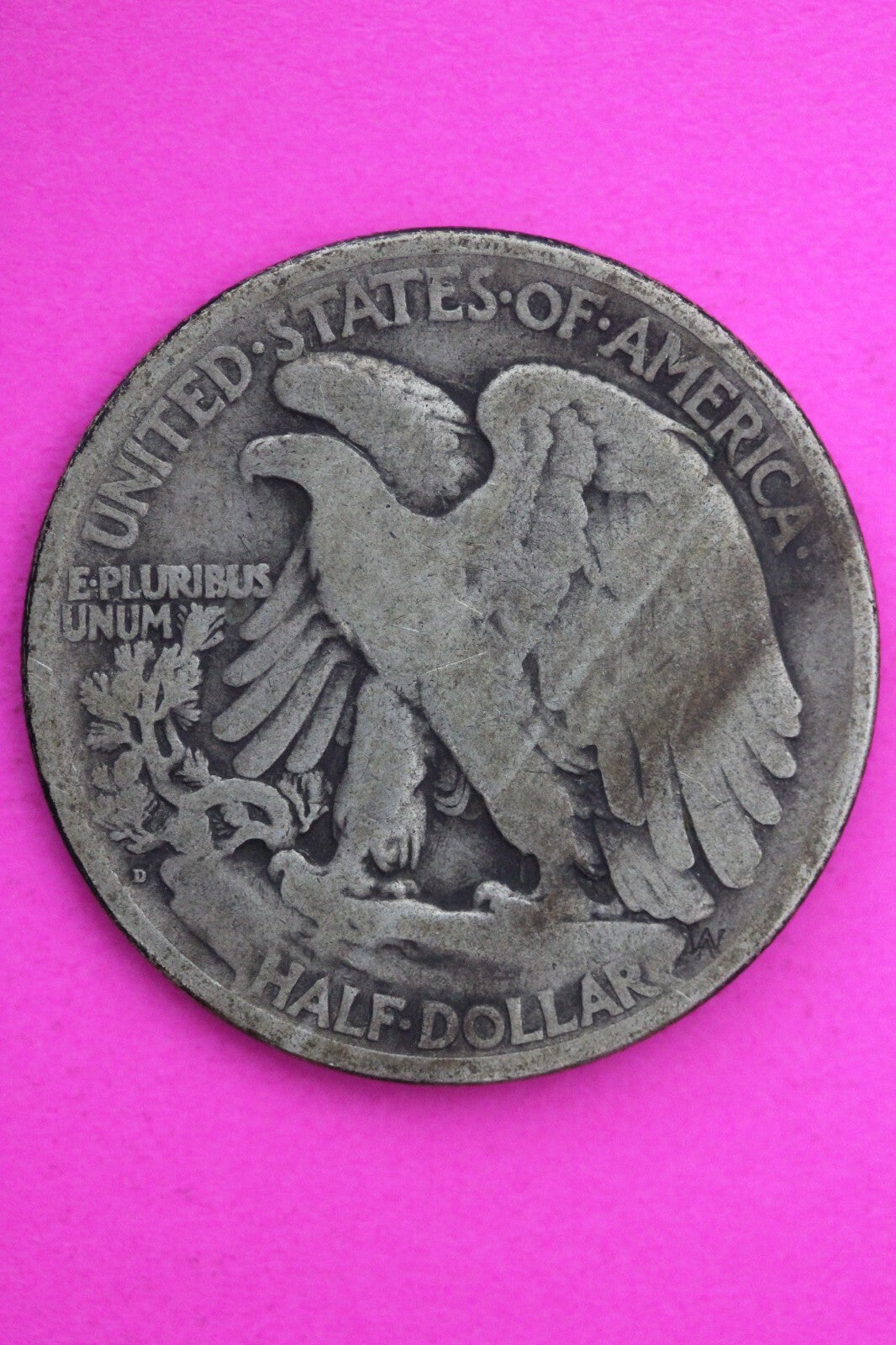 1919 D Walking Liberty Walker Half Dollar Coin Semi Key Date Coin Genuine 0442N