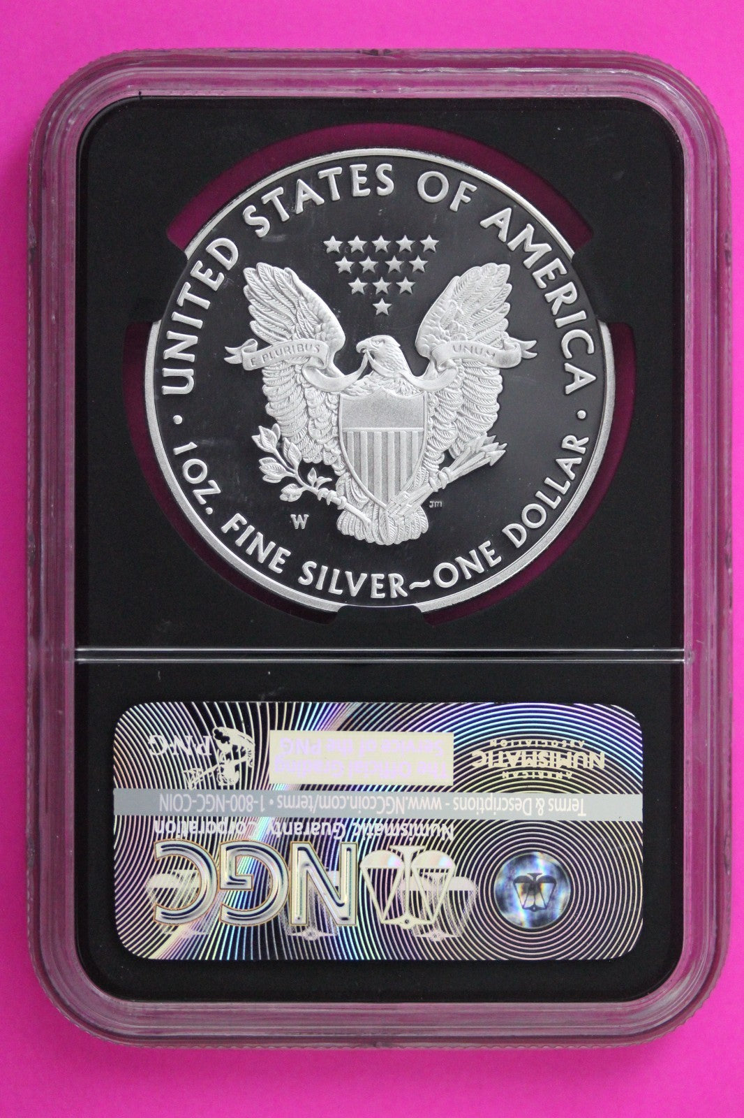 2016 W PF 70 Proof DCAM Silver American Eagle Lettered Edge NGC Jones Sig 348