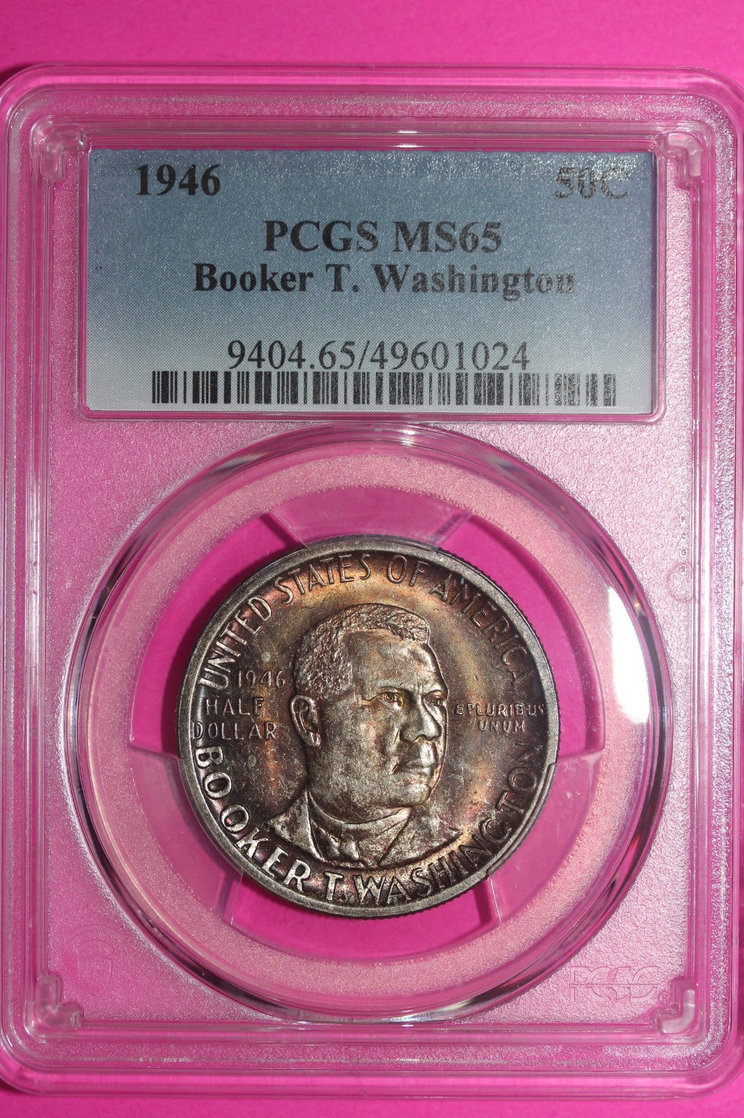 Toned 1946 MS 65 Booker T Washington Commemorative Silver Half Dollar PCGS 1219