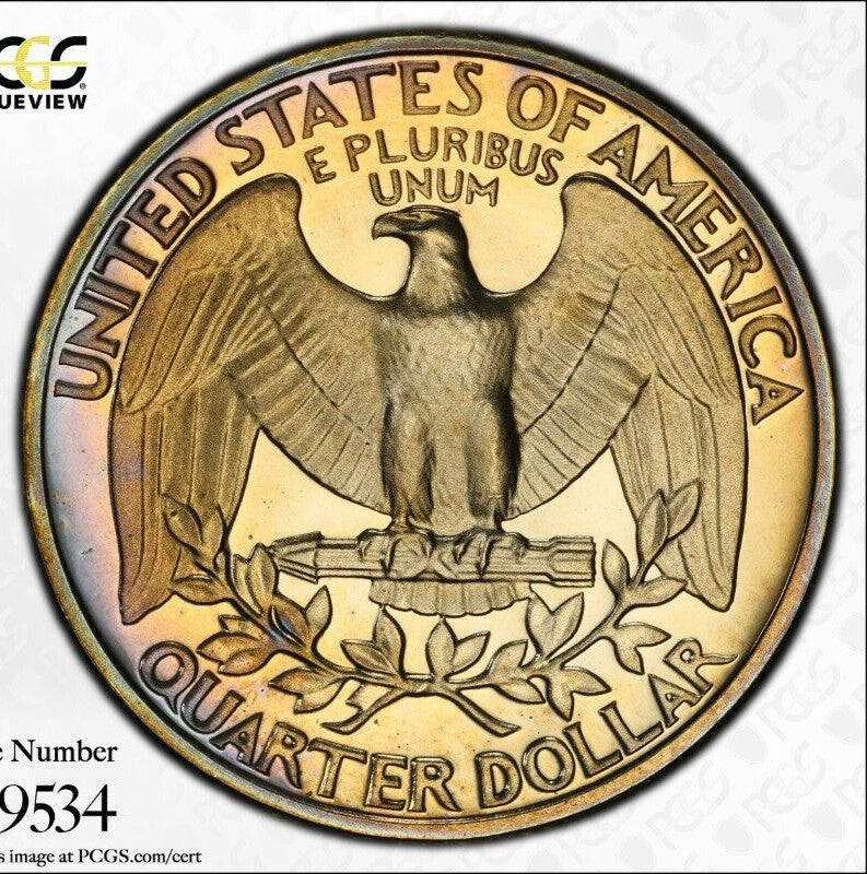 Toned 1980 S PR 69 DCAM Washington Quarter PCGS Graded Certified Slab 88