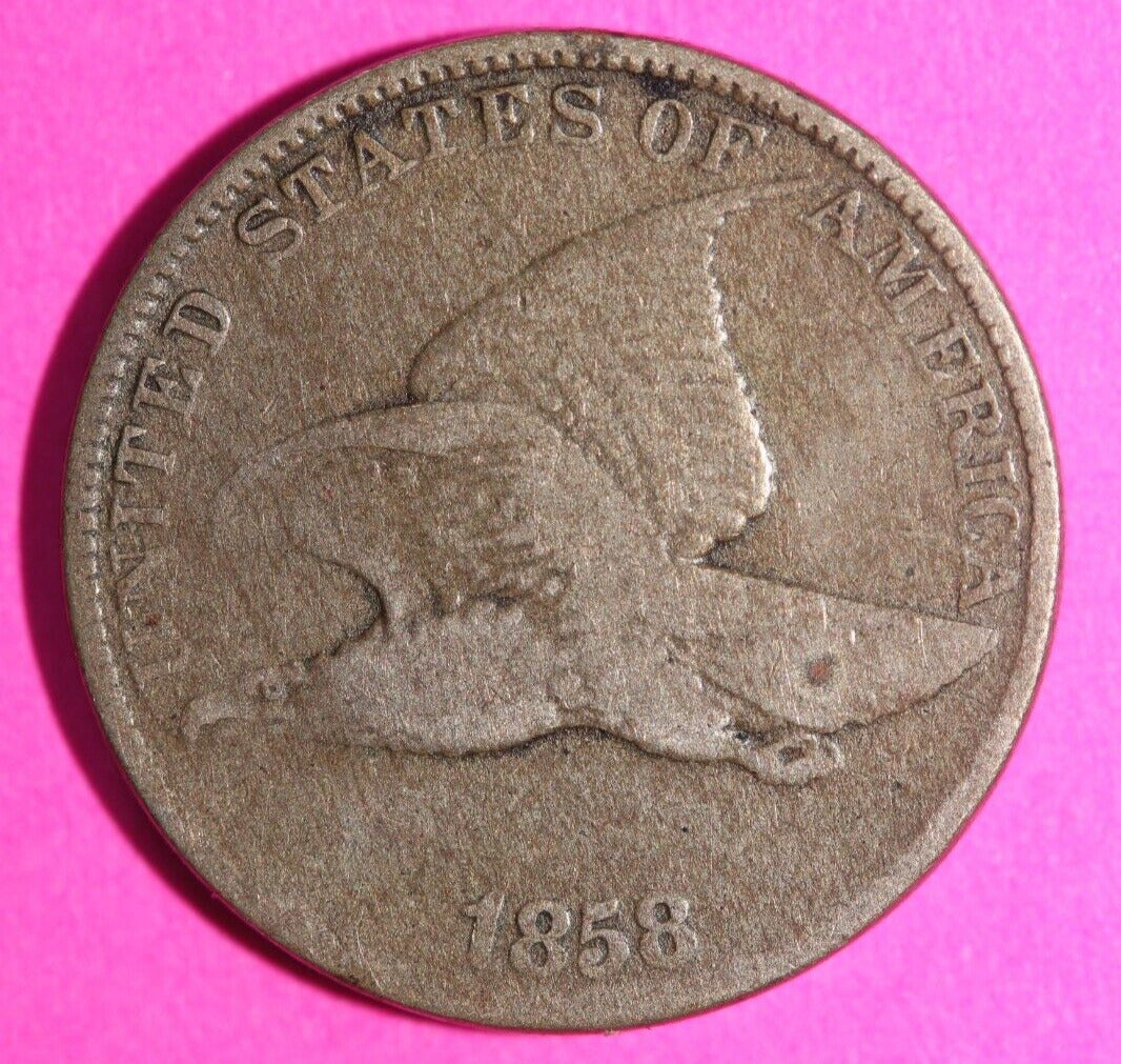 1858 Flying Eagle Cent Penny Exact Scarce Early Type Exact Coin as Pictured 54