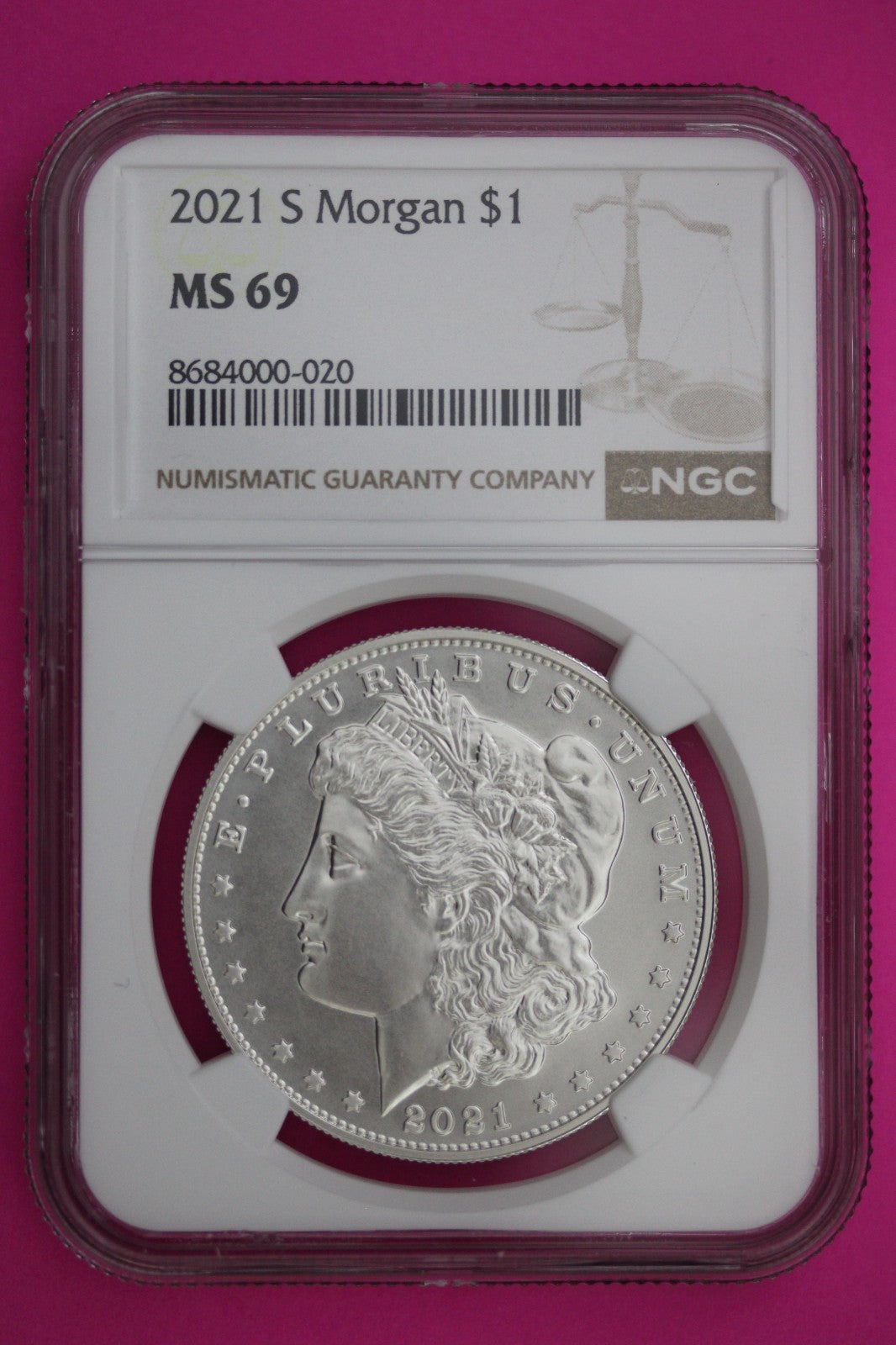2021 S MS 69 Morgan Silver Dollar NGC Authentic Certified Graded Coin Slab 147