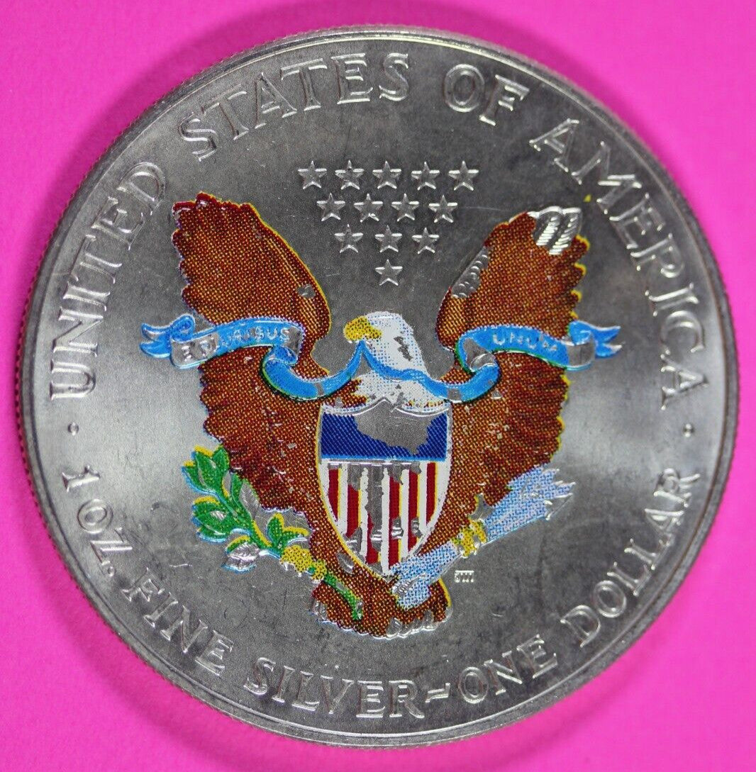 Colorized 2000 American Silver Eagle 1 Ounce .999 Fine Exact Coin Shown 171